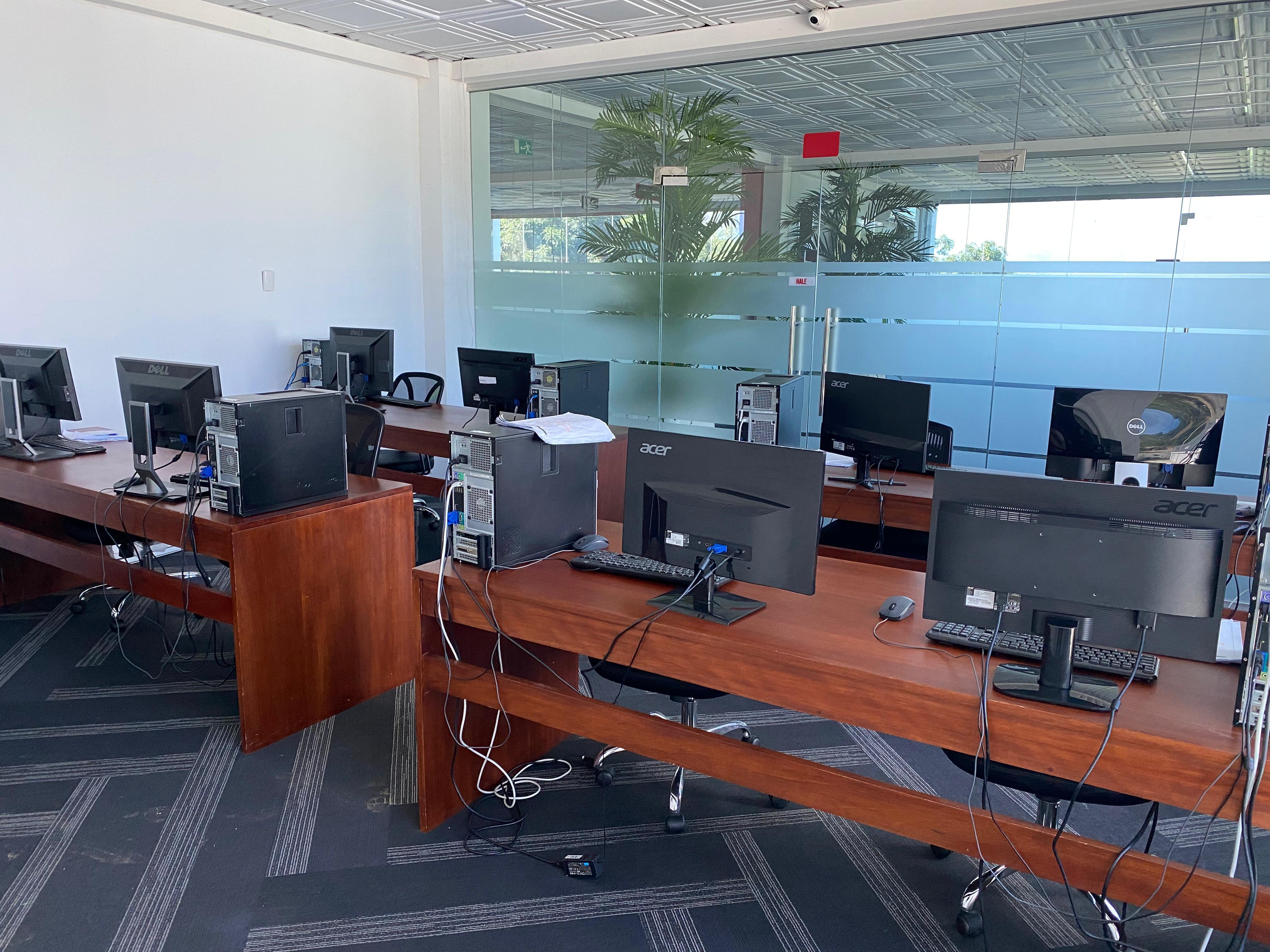 Workstations with computers